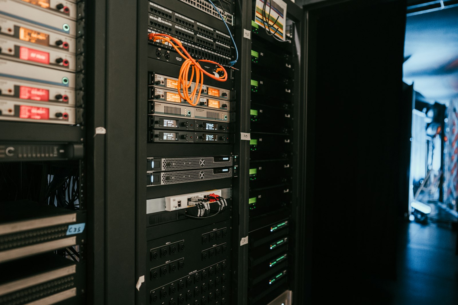 Server racks in a data centre