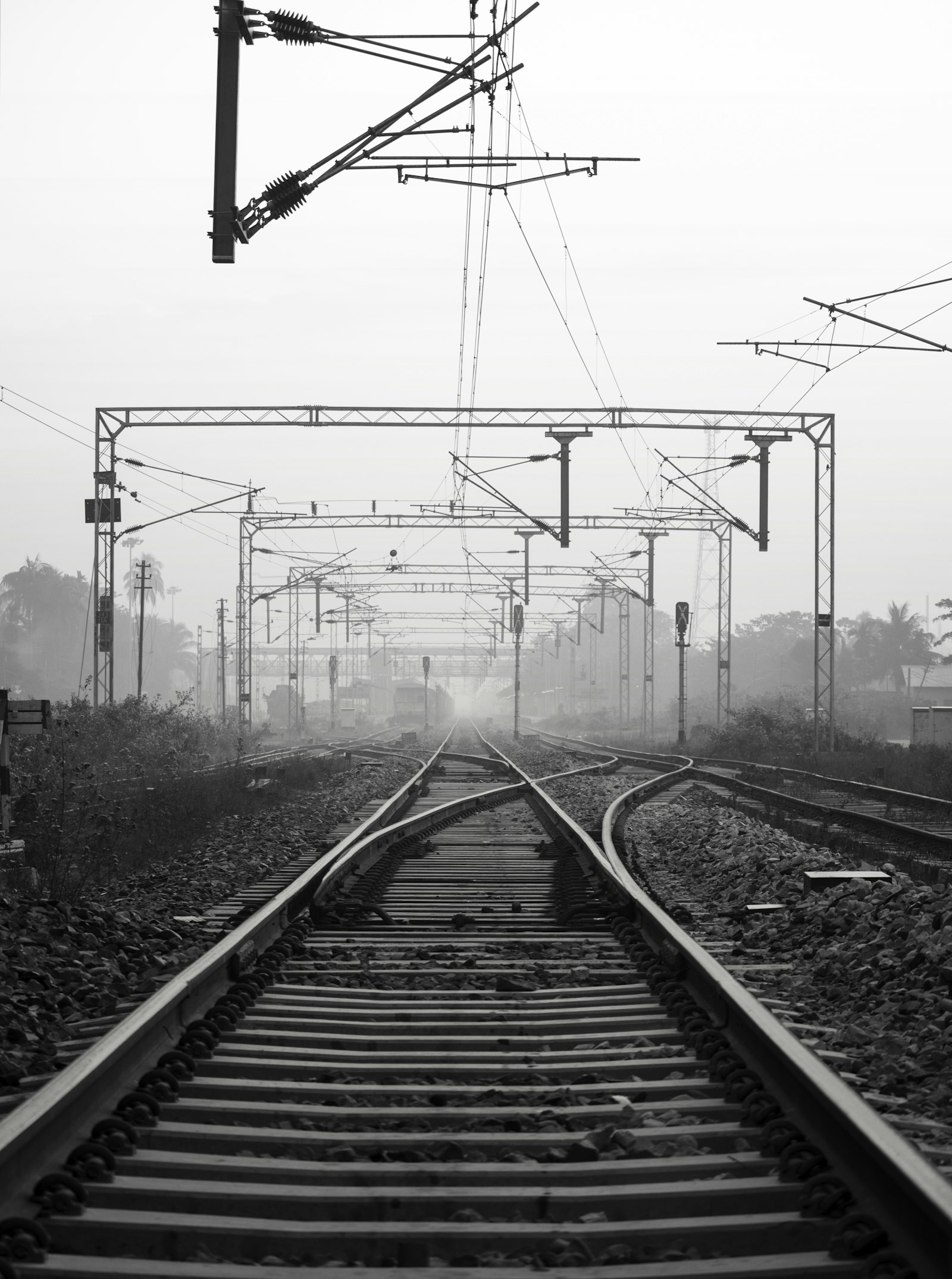 Steel railway tracks